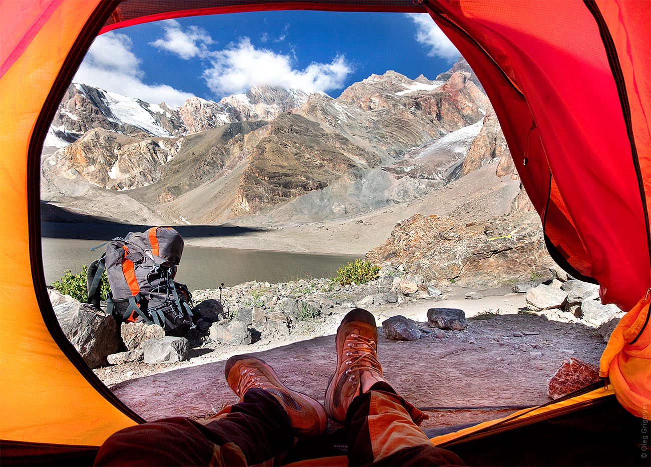 Fan Mountains view from the tent