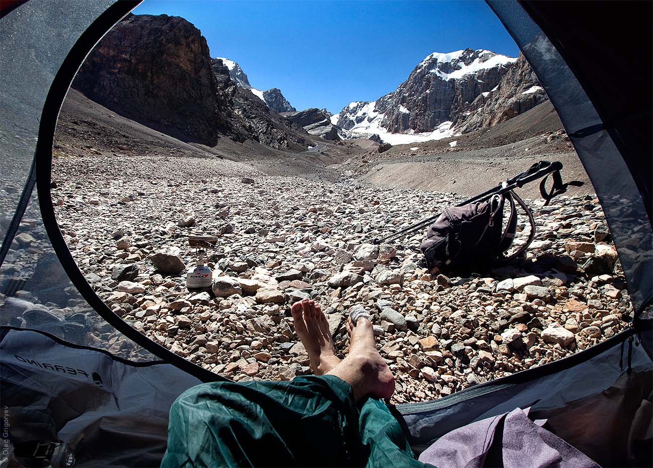 Hike to the Tajikistan mountains