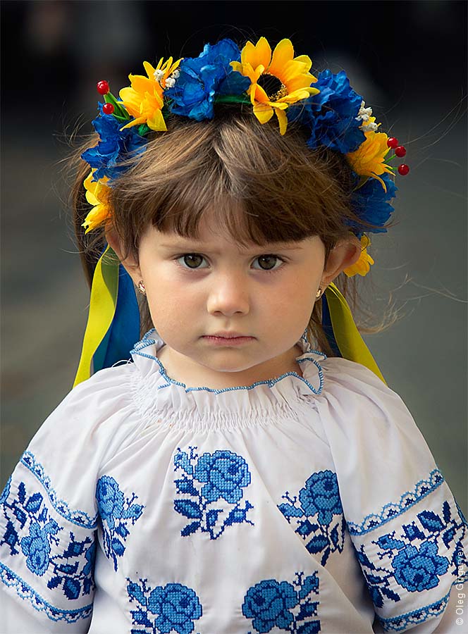 Ukrainian girl in an embroidered shirt