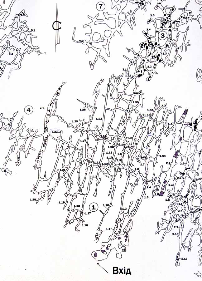 Mlynky Cave map